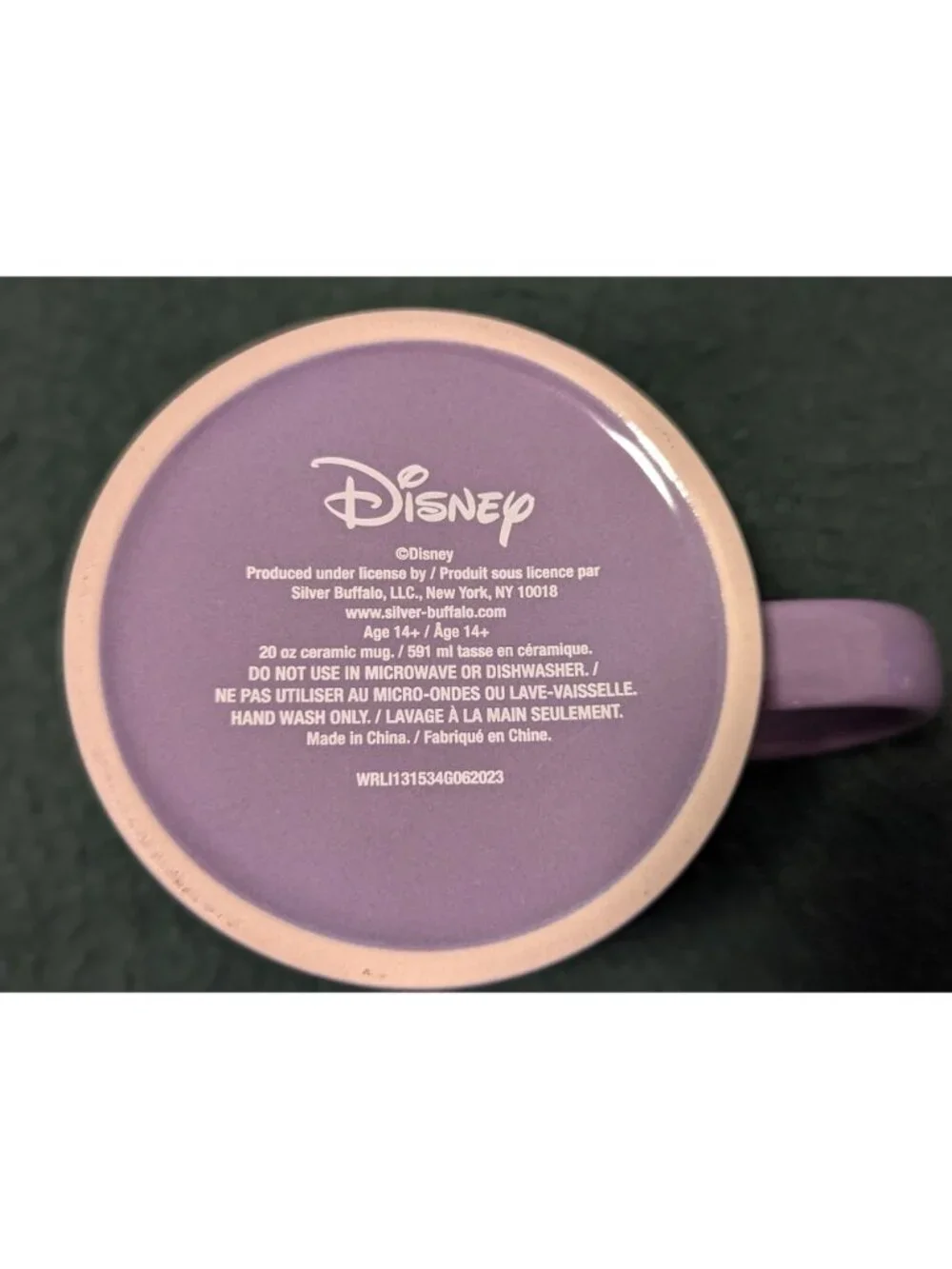 Disney Stitch Halloween Ceramic Mug 20 Oz Purple With Haunted House & Bat Design